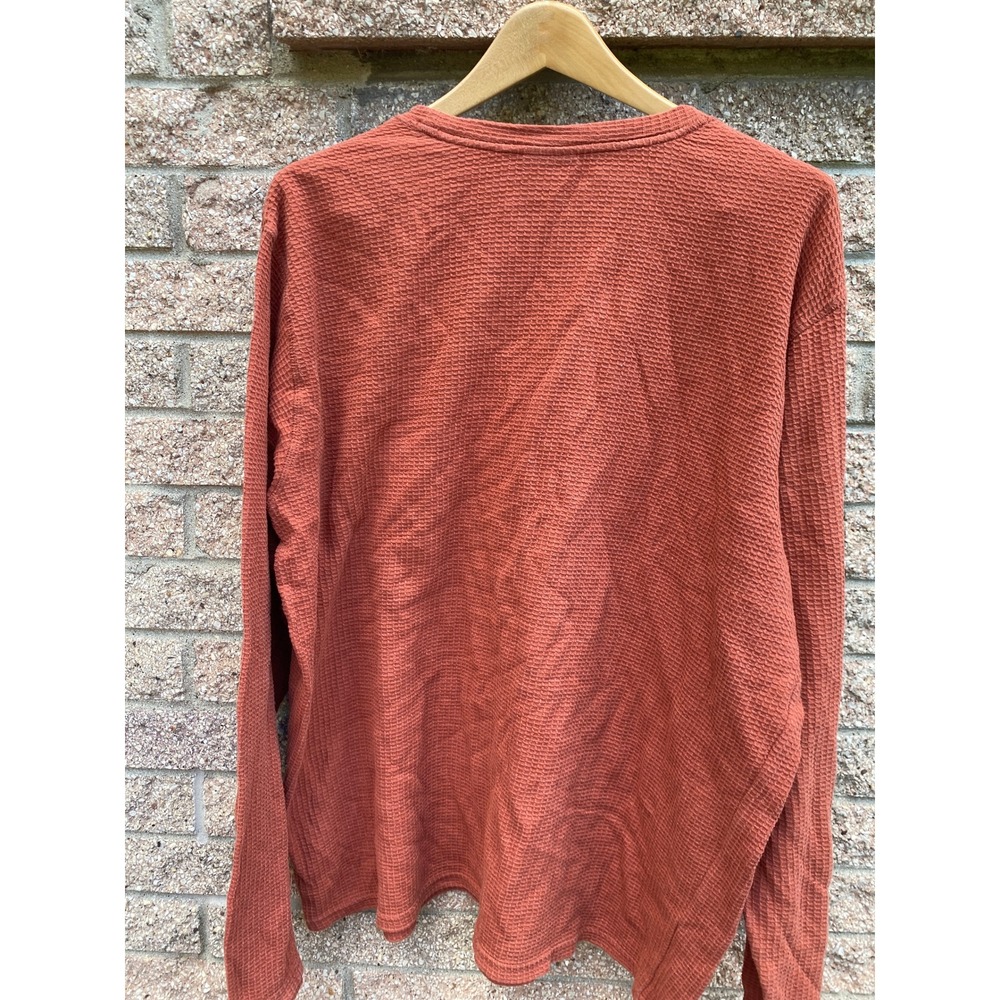 Columbia Pine Peak Waffle Knit Thermal Shirt Long Sleeve XXL Orange Gorpcore 90s - Picture 6 of 6